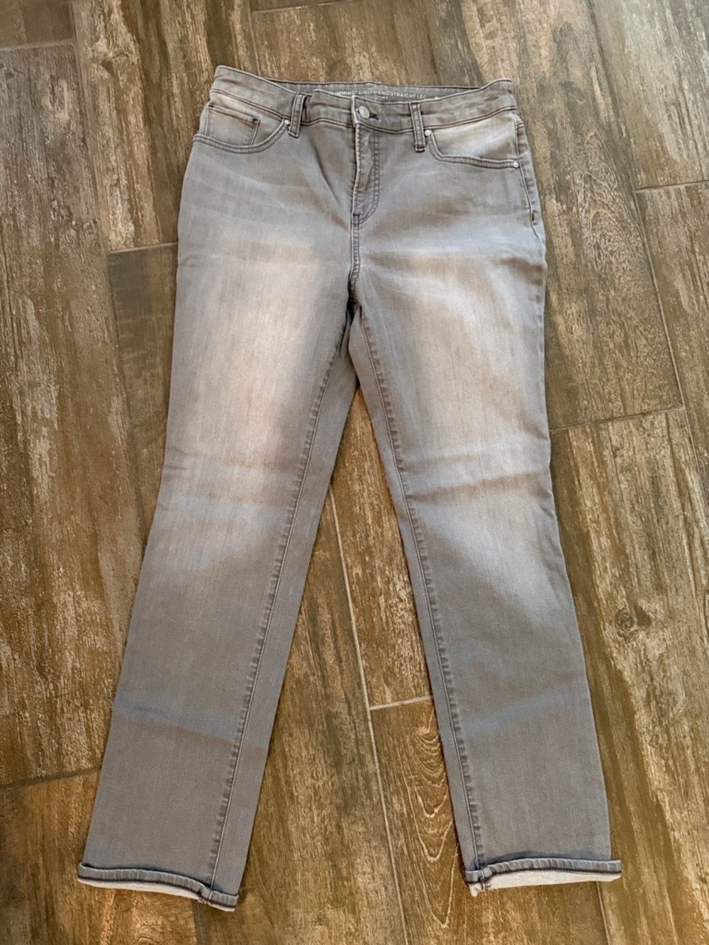 Chico's Light Gray Straight-Leg Jeans